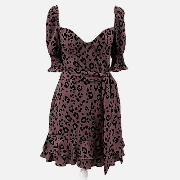 Majorelle Cameron Bustier Mini Dress in Pink Animal Print - Size Large - Picture 2 of 7